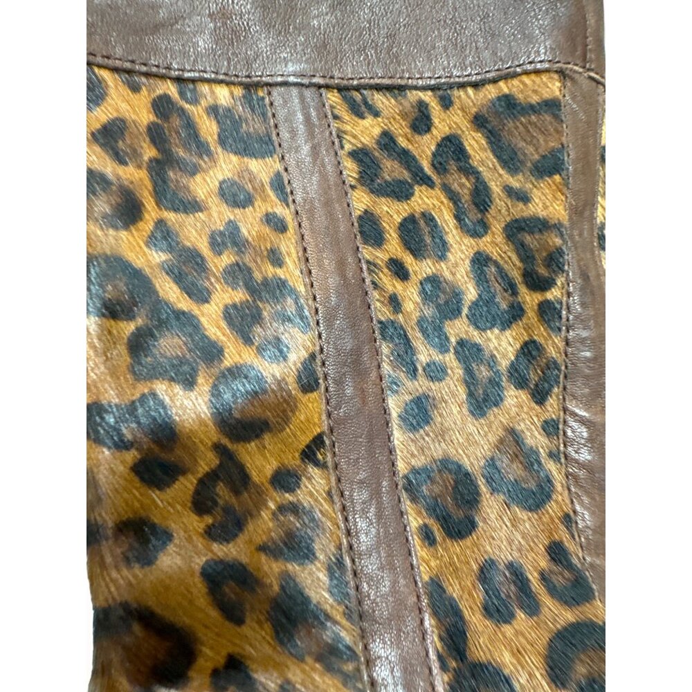 Born women’s brown leather pony hair leopard print boots 6 SkU 4892 - Picture 9 of 13